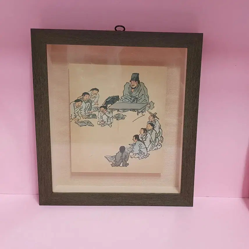 [BUNJANG] Kim Hong-do Seodangdo Antique Framed Painting / 김홍도 서당도 액자/빈티지액자/앤틱액자/김홍도액자/서당도/서당