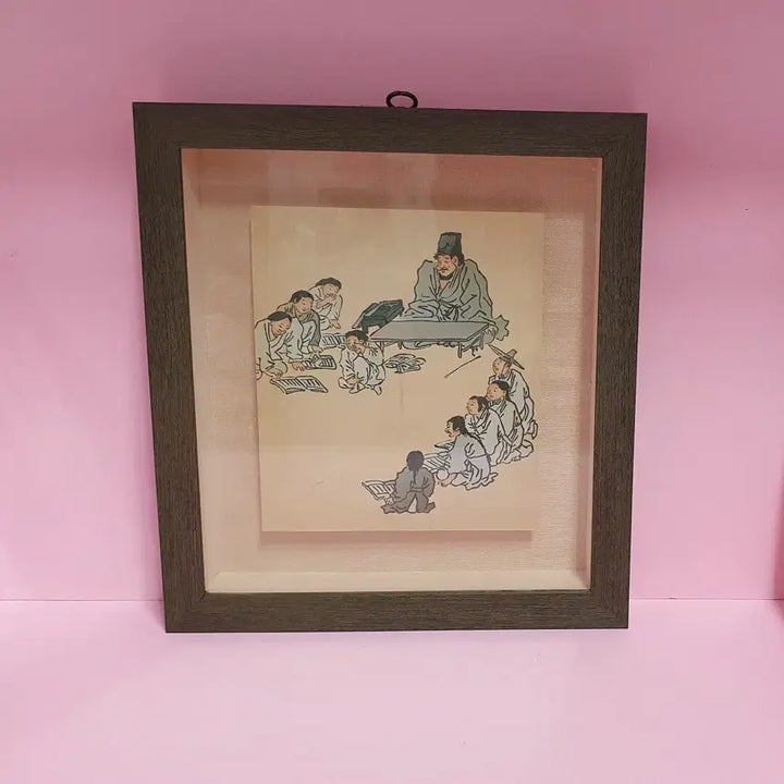[BUNJANG] Kim Hong-do Seodangdo Antique Framed Painting / 김홍도 서당도 액자/빈티지액자/앤틱액자/김홍도액자/서당도/서당