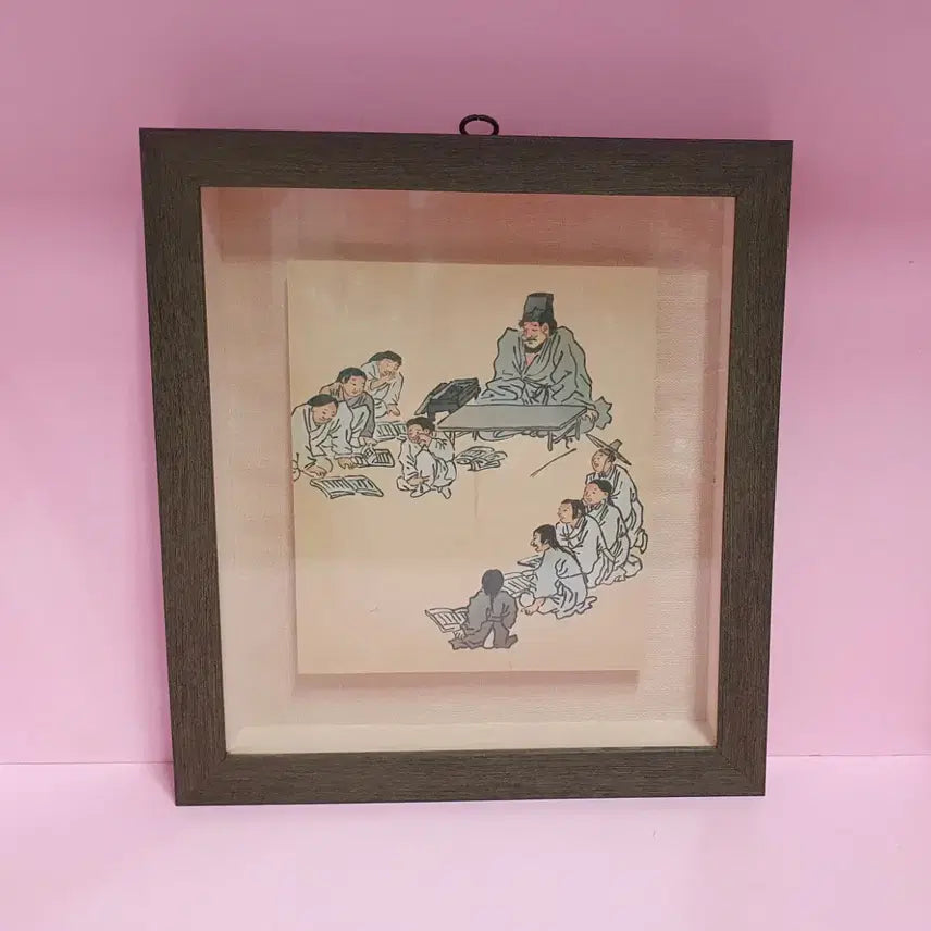 [BUNJANG] Kim Hong-do Seodangdo Antique Framed Painting / 김홍도 서당도 액자/빈티지액자/앤틱액자/김홍도액자/서당도/서당
