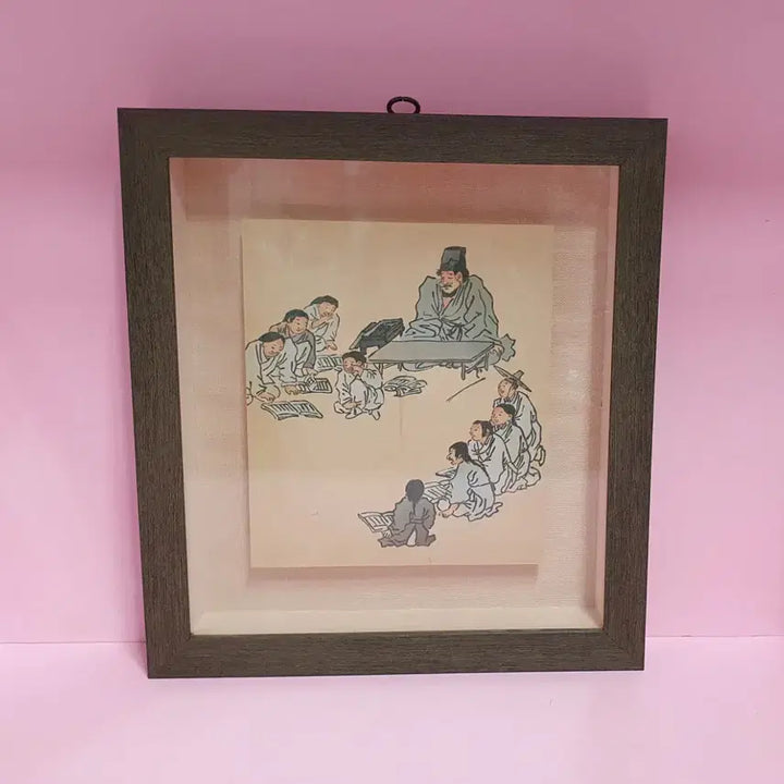 [BUNJANG] Kim Hong-do Seodangdo Antique Framed Painting / 김홍도 서당도 액자/빈티지액자/앤틱액자/김홍도액자/서당도/서당