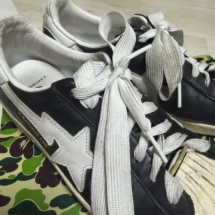 [BUNJANG] Adidas Bape Superstar 80s Black Sneakers / 아디다스 x 베이프 슈퍼스타 80s 블랙 265