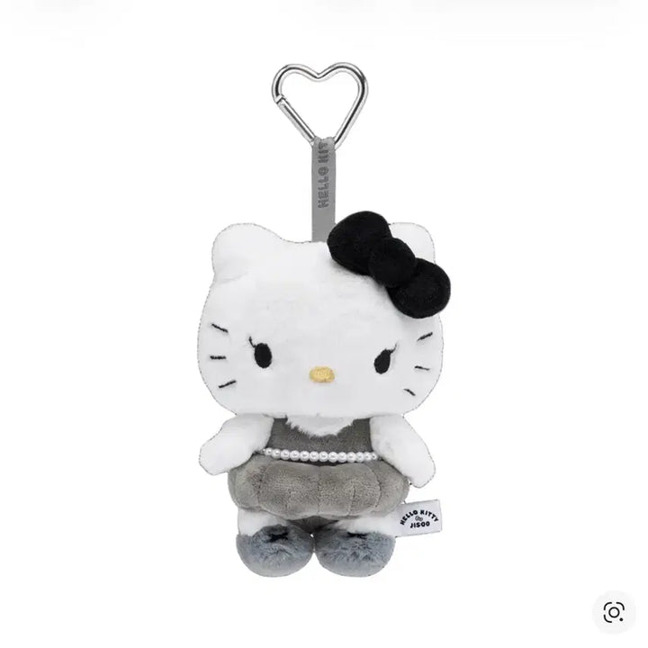 [BUNJANG] Sanrio Hello Kitty x Jisoo Plush Keychain Black Grey / 헬로키티 x 지수 플러시 키링 블랙 그레이