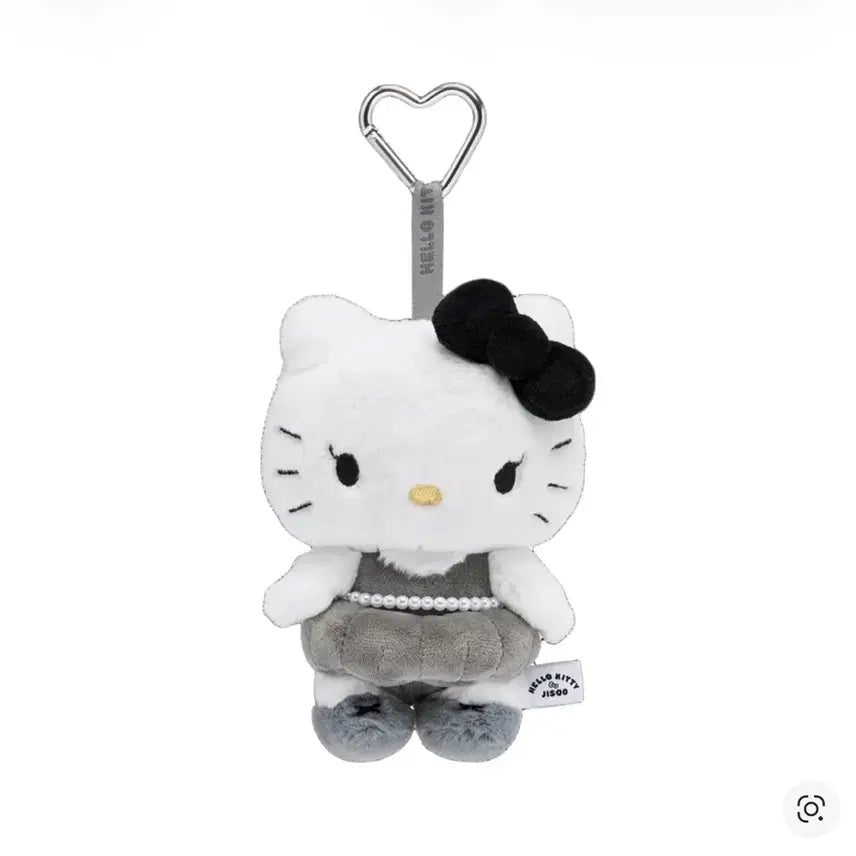 [BUNJANG] Sanrio Hello Kitty x Jisoo Plush Keychain Black Grey / 헬로키티 x 지수 플러시 키링 블랙 그레이