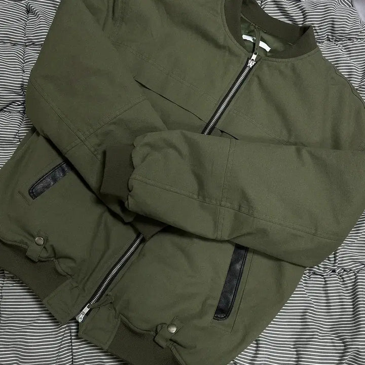 [BUNJANG] ETCE Washed Bomber Jacket Khaki M / [M] ETCE 워시드 봄버 자켓 WASHED BOMBER