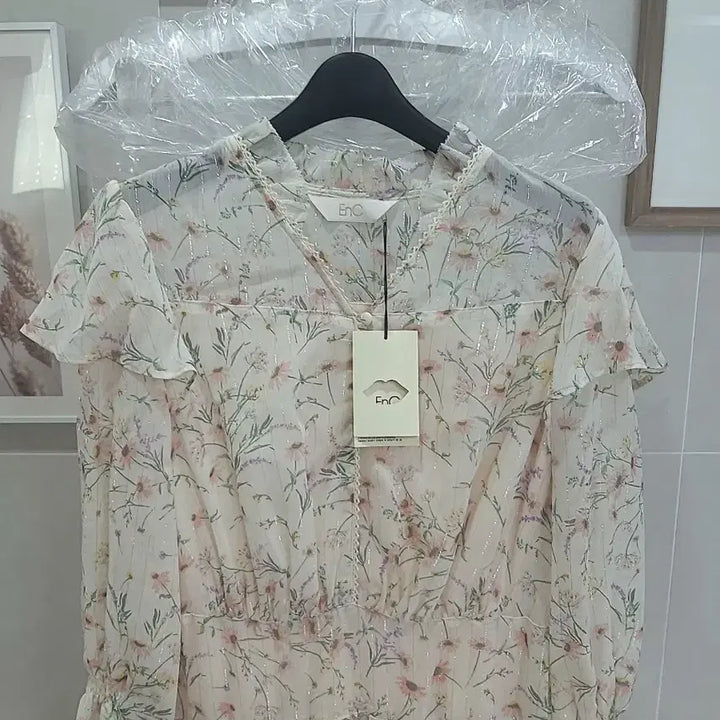 [BUNJANG] EnC Floral Long Chiffon Frill Dress Set / EnC 플라워 롱 원피스 쉬폰 프릴 새상품 3종