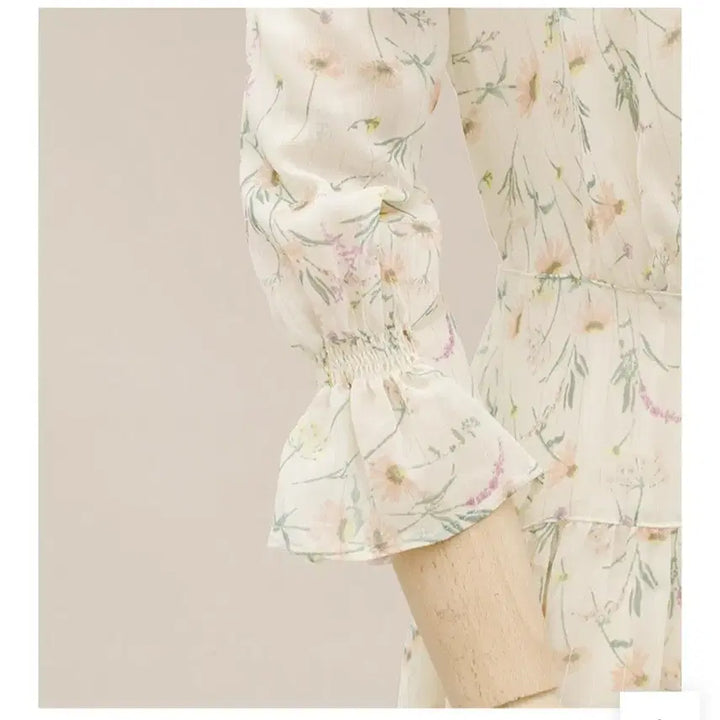 [BUNJANG] EnC Floral Long Chiffon Frill Dress Set / EnC 플라워 롱 원피스 쉬폰 프릴 새상품 3종