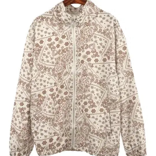 [BUNJANG] Paisley Windbreaker Jumper - Brown / 바람막이 페이즐리 점퍼 브라운