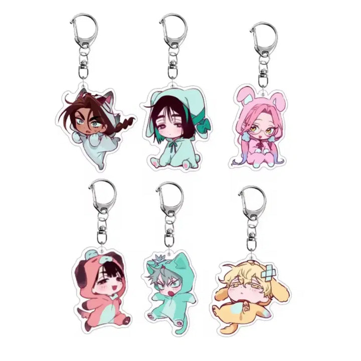 [SOLD OUT] 에일리언 스테이지 SD 동물 잠옷 아크릴 키체인 6종