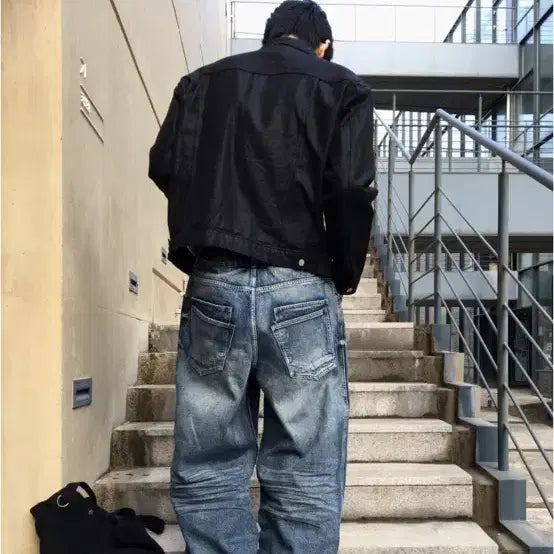 [BUNJANG] 1206Studio Double Back Wide Denim (XL, Tailored) / 1206Studio 빈티지 슬럽 더블 백 와이드데님 XL