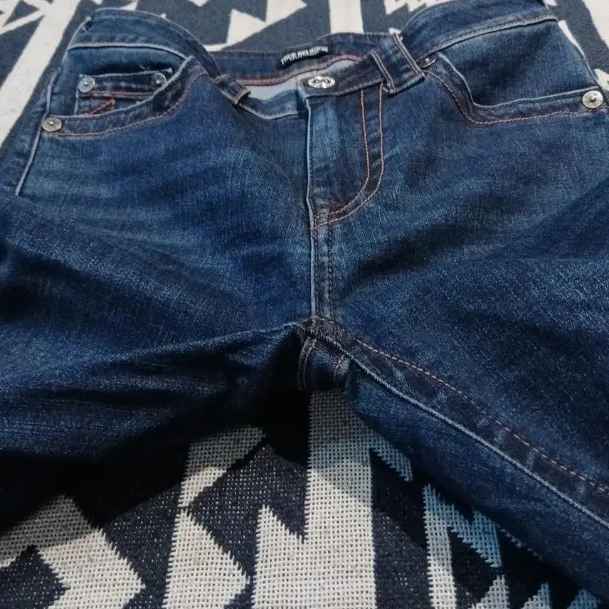 [BUNJANG] True Religion Y2K Orange Stitch Bootcut Jeans / 트루릴리전 진청워싱 오렌지 스티치 Y2K 스트레치 부츠컷 청바지 데님팬츠