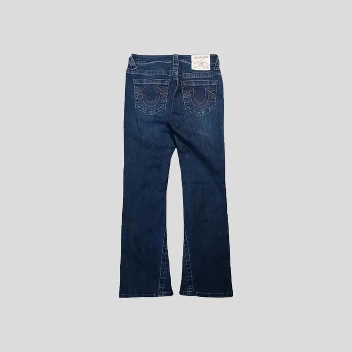 [BUNJANG] True Religion Y2K Orange Stitch Bootcut Jeans / 트루릴리전 진청워싱 오렌지 스티치 Y2K 스트레치 부츠컷 청바지 데님팬츠
