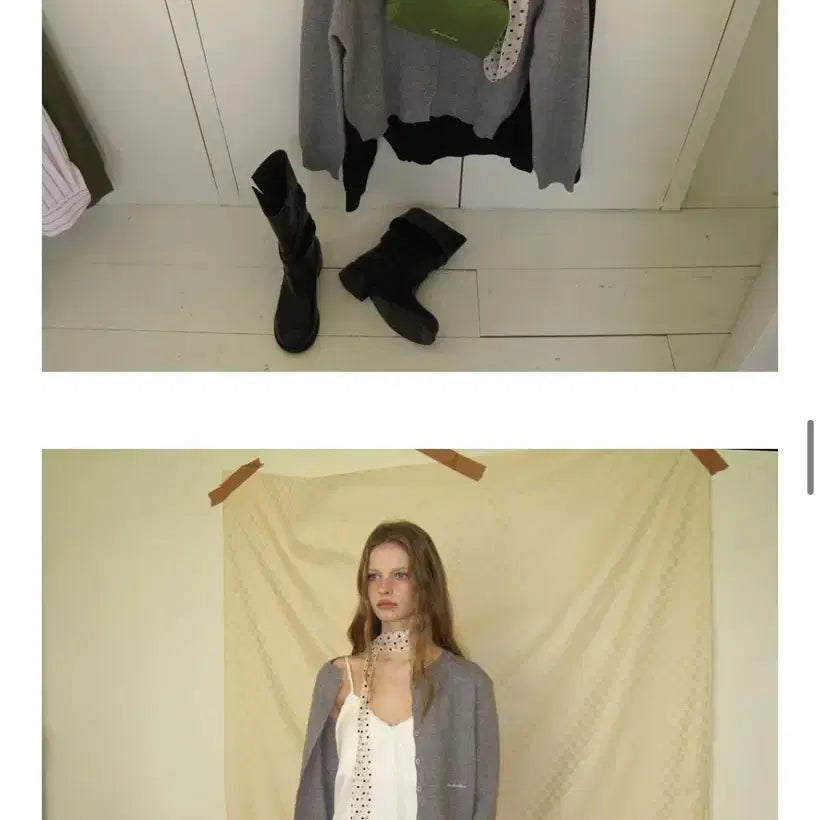 [BUNJANG] 어패럴아카이브 post round cardigan-gray / 어패럴아카이브 post round cardigan-gray