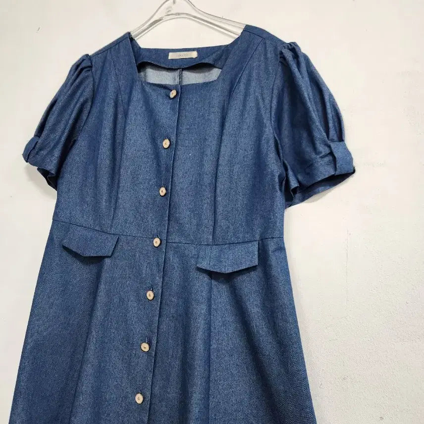 [BUNJANG] Chic Line Denim Long Dress / 시크라인 데님 롱원피스77반~88반