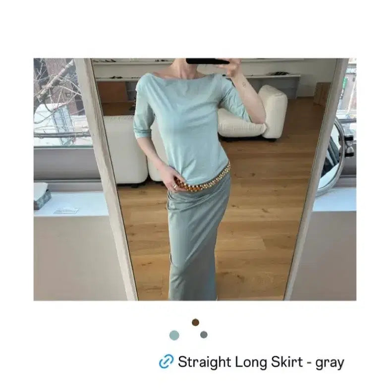 [SOLD OUT] 브리즈아카이브 스트레이트 롱 스커트 그레이