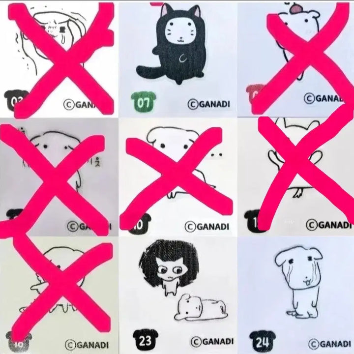 [BUNJANG] Gana-D Ttibuseal Stickers / 교환 구매 가나디 띠부씰 띠부띠부씰 바나링 초코링