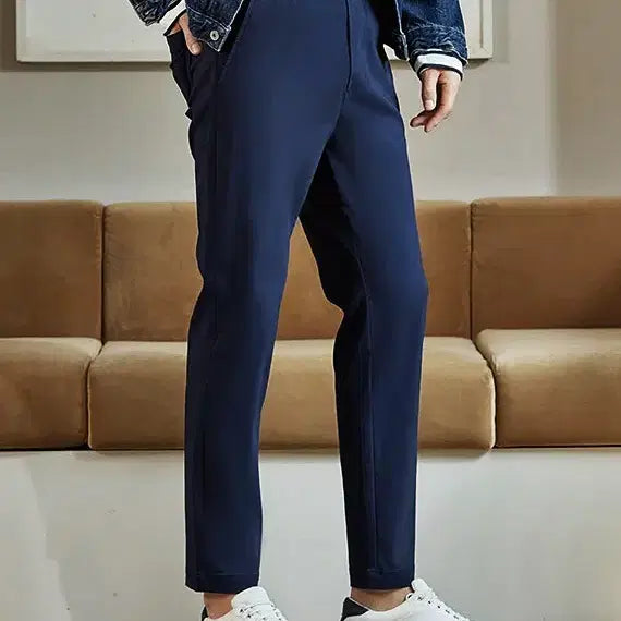 [BUNJANG] V.CUT Navy Tapered Banding Pants / 남성바지34 네이비 여름 밴딩 스판 바지 팬츠 테이퍼드 새상품