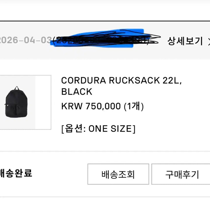 [SOLD OUT] 비즈빔 26ss 코듀라 럭색 22L 블랙