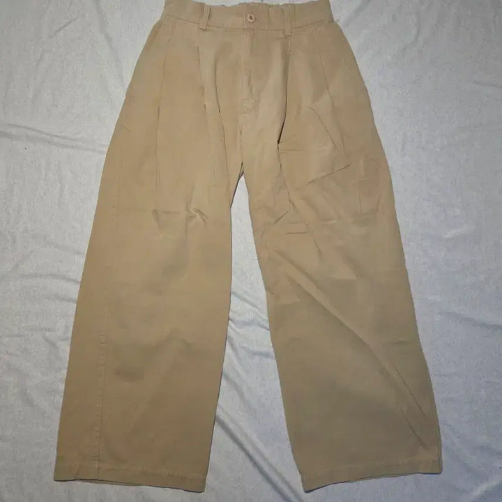 [BUNJANG] Not For Nerd Wide Cotton Pants (Beige) / 낫포너드 투 턱 와이드 코튼 팬츠(베이지)