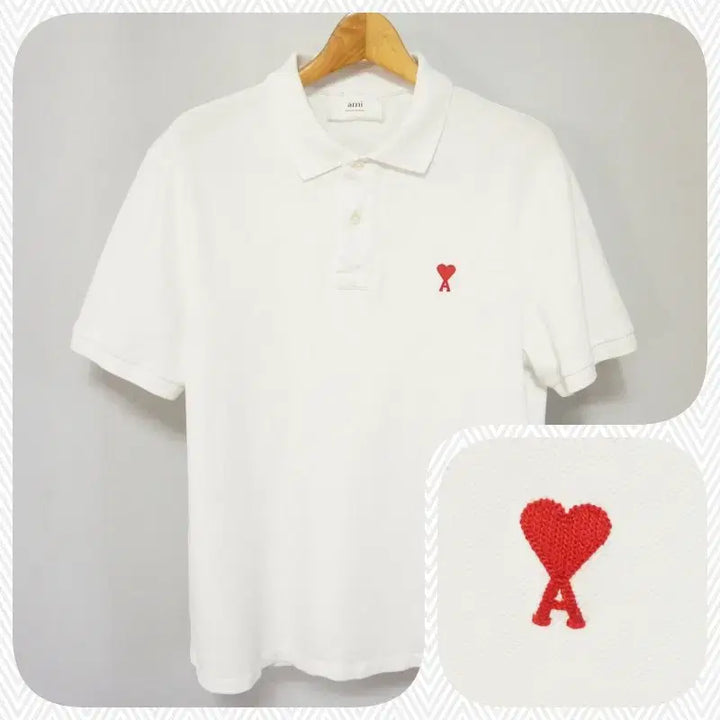 [BUNJANG] AMI Casual White Short-Sleeve PK T-Shirt Men&