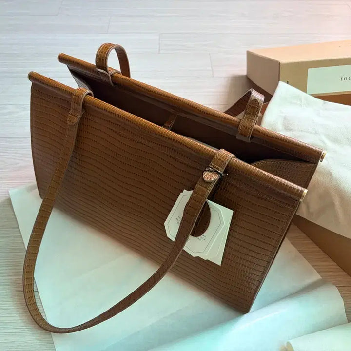 [BUNJANG] 2TE Parallele Bag Brown Leather Tote / 택달린새것 풀세트/투티에 파라렐백 브라운컬러