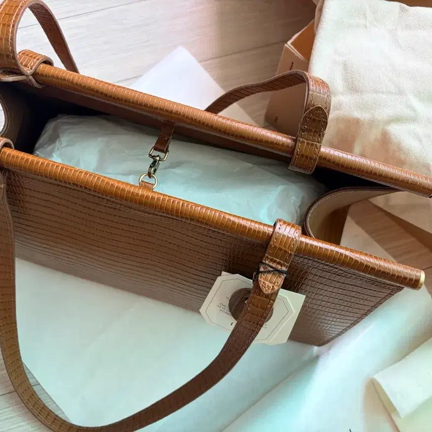 [BUNJANG] 2TE Parallele Bag Brown Leather Tote / 택달린새것 풀세트/투티에 파라렐백 브라운컬러