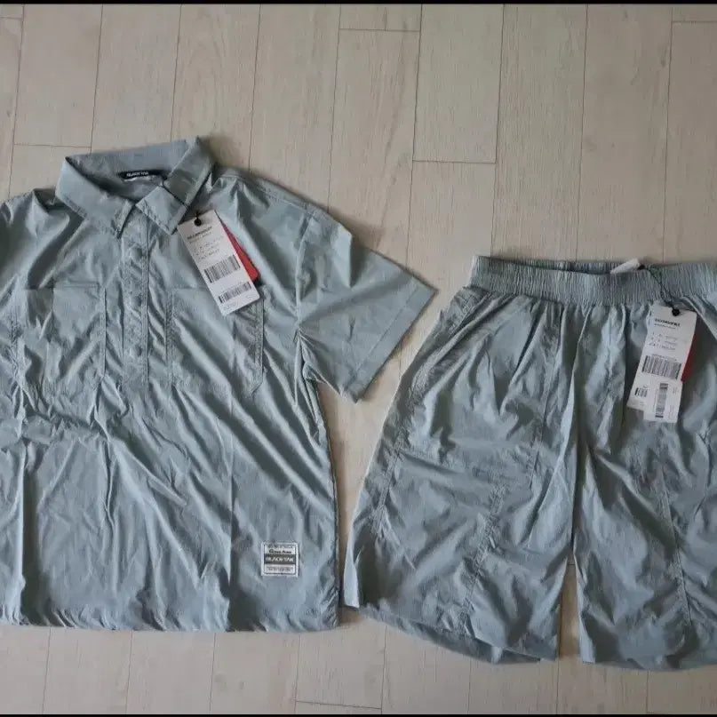 [BUNJANG] Black Yak Anorak Short Sleeve Shirt &amp; Shorts Set / 블랙야크 아노락 반팔 셔츠 반바지 세트 /145-155
