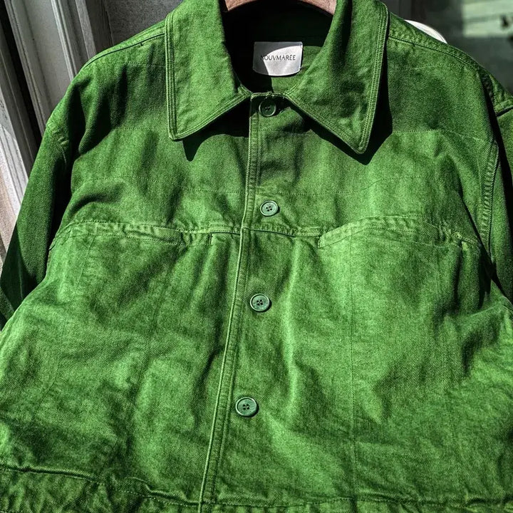 [BUNJANG] NOUVMAREE EE 22FW Neo Stitch Denim Set Green / 누마레 22FW EE 네오 스티치 셋업 그린 M, S