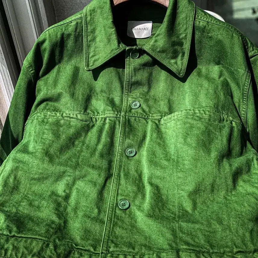[BUNJANG] NOUVMAREE EE 22FW Neo Stitch Denim Set Green / 누마레 22FW EE 네오 스티치 셋업 그린 M, S