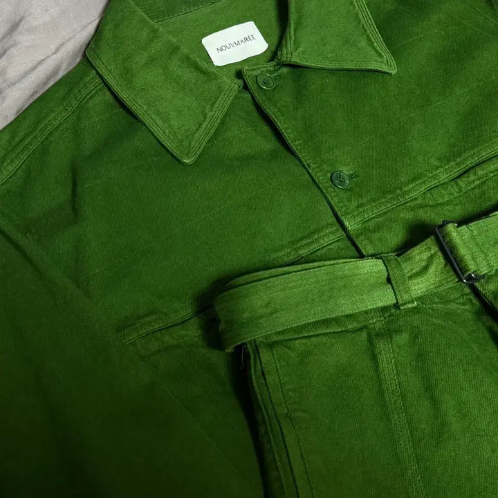 [BUNJANG] NOUVMAREE EE 22FW Neo Stitch Denim Set Green / 누마레 22FW EE 네오 스티치 셋업 그린 M, S
