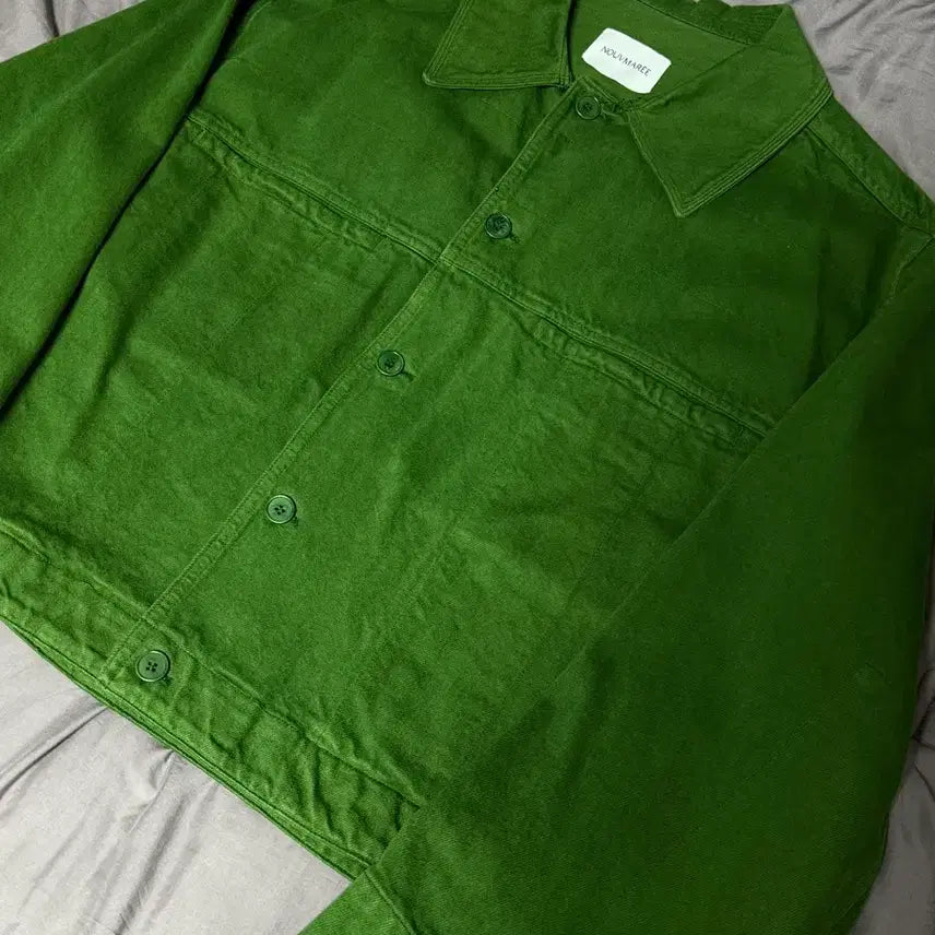 [BUNJANG] NOUVMAREE EE 22FW Neo Stitch Denim Set Green / 누마레 22FW EE 네오 스티치 셋업 그린 M, S