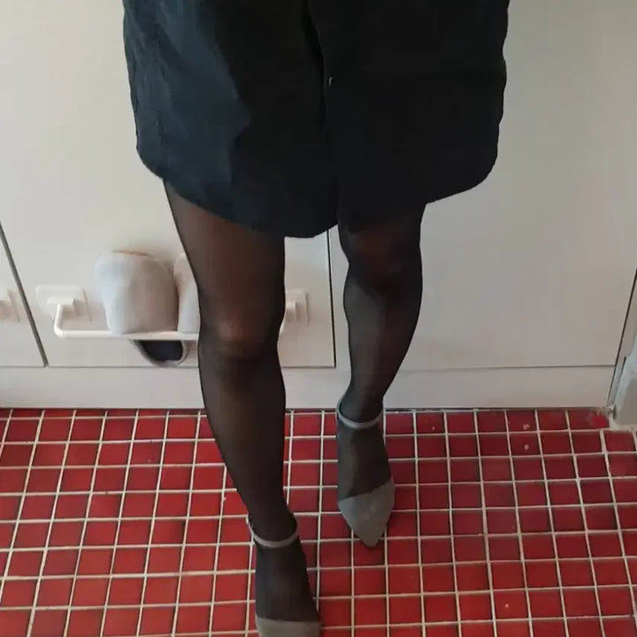 [BUNJANG] Blouse and Skirt Set with Stockings / 블라우스 &amp;스커트 세트&amp; 스타킹