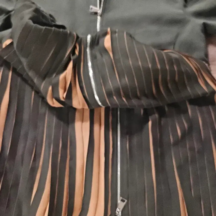 [BUNJANG] Karl Lagerfeld Pleated Long Dress / 칼 라거펠트  점퍼 플리츠 롱 원피스  55