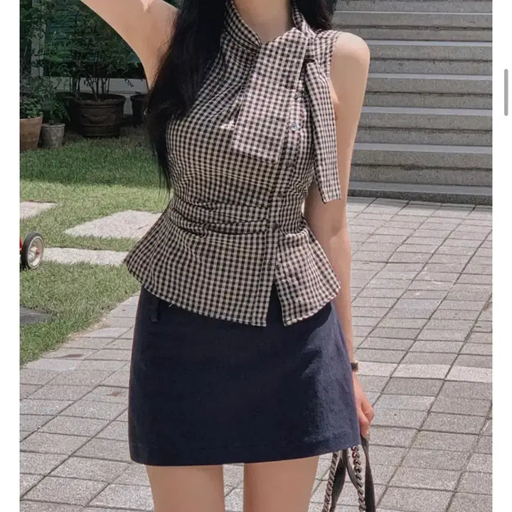 [BUNJANG] Sleeveless Camisole Blouse / 민소매 나시 블라우스 (새상품)