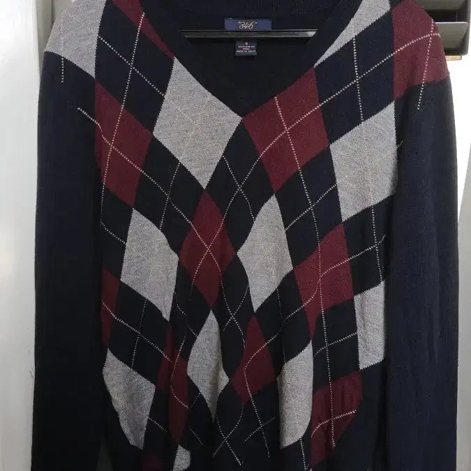 [BUNJANG] Brooks Brothers Argyle V-Neck Knit Sweater Size S / 브룩스브라더스 아가일 V넥 니트 s사이즈 170-96