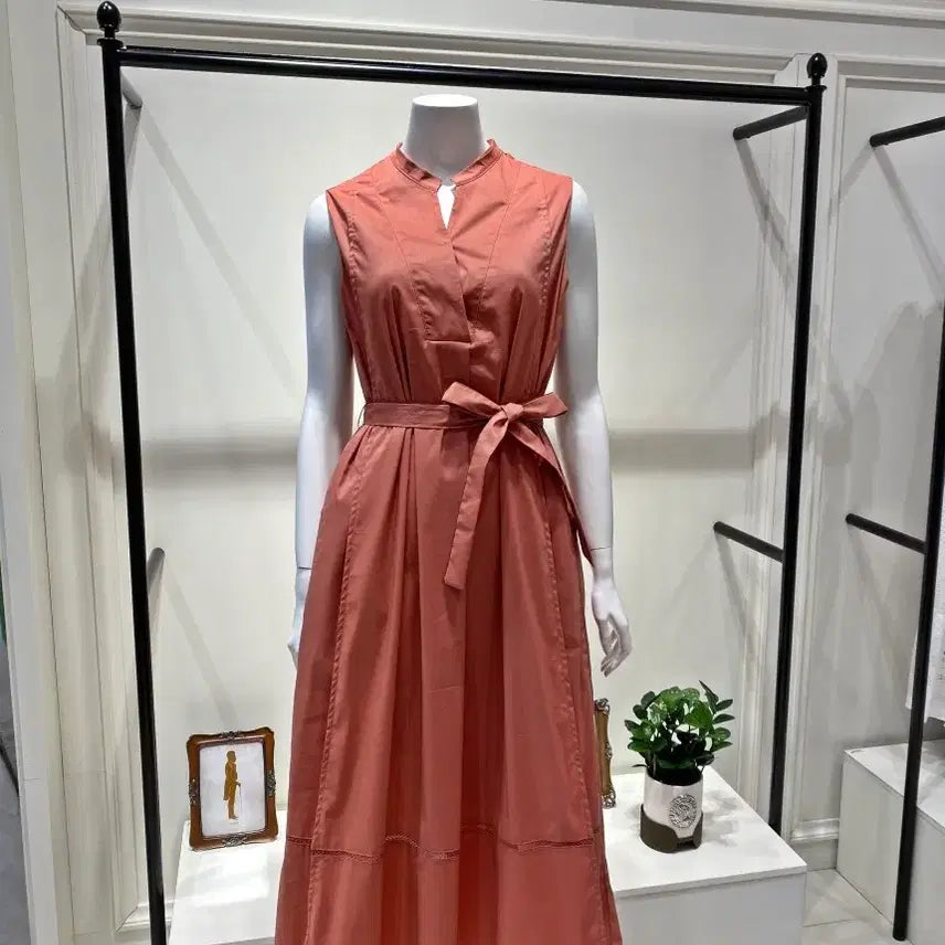 [BUNJANG] KEITH Belted Sleeveless Maxi Dress Deep Orange / KEITH 키이스 벨트 민소매 롱 원피스
