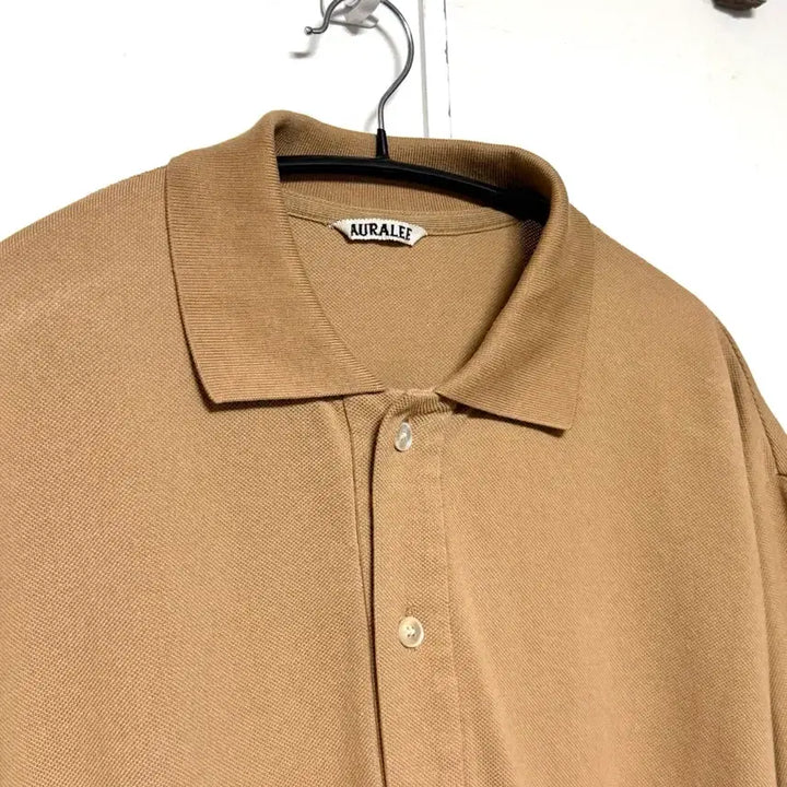 [BUNJANG] Auralee Super Fine Cotton Big Polo Shirt / 오라리 슈퍼파인 코튼 빅 폴로 뉴트럴 베이지 5