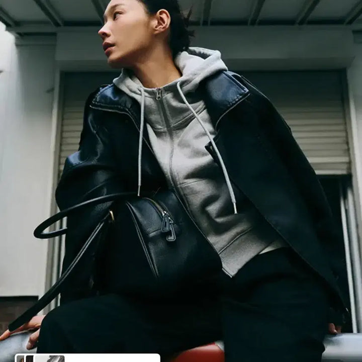 [BUNJANG] Manique Fourton Double Collar Belt Point Rider Jacket (Brown) / 매니크 포어튼 더블카라 벨트 포인트 라이더 자켓 (브라운)