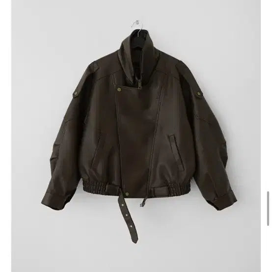 [BUNJANG] Manique Fourton Double Collar Belt Point Rider Jacket (Brown) / 매니크 포어튼 더블카라 벨트 포인트 라이더 자켓 (브라운)