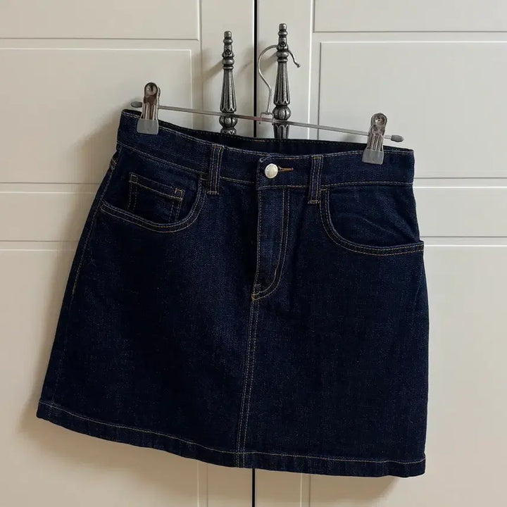 [BUNJANG] Dark Wash Denim Skirt / 진청 데님 스커트