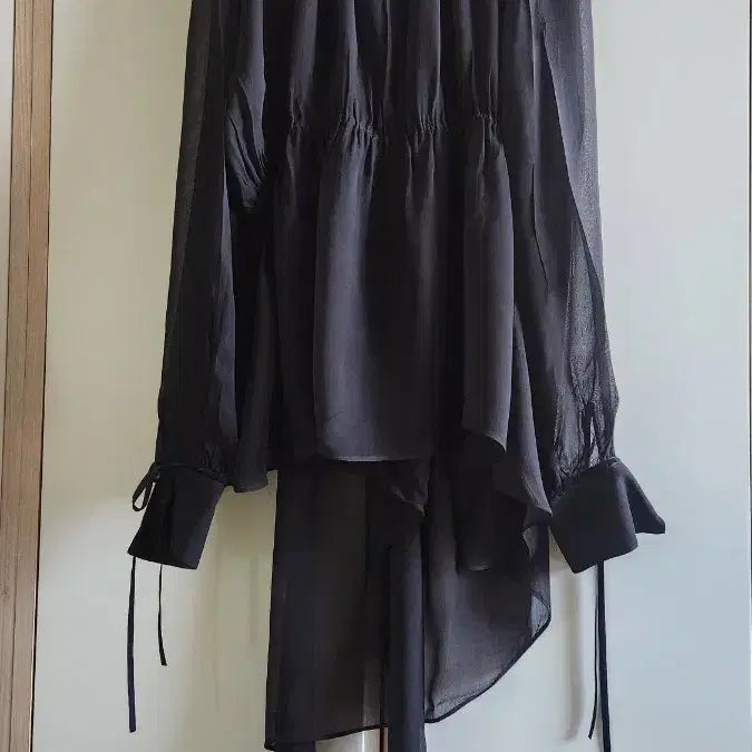 [BUNJANG] ZARA Black Sheer Long Blouse L / 2025자라 ZARA블랙 시스루 고급롱 블라우스L