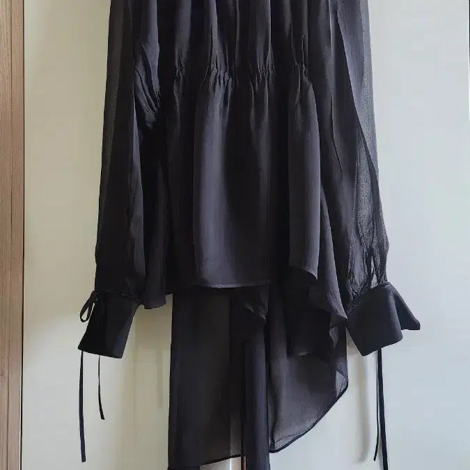 [BUNJANG] ZARA Black Sheer Long Blouse L / 2025자라 ZARA블랙 시스루 고급롱 블라우스L