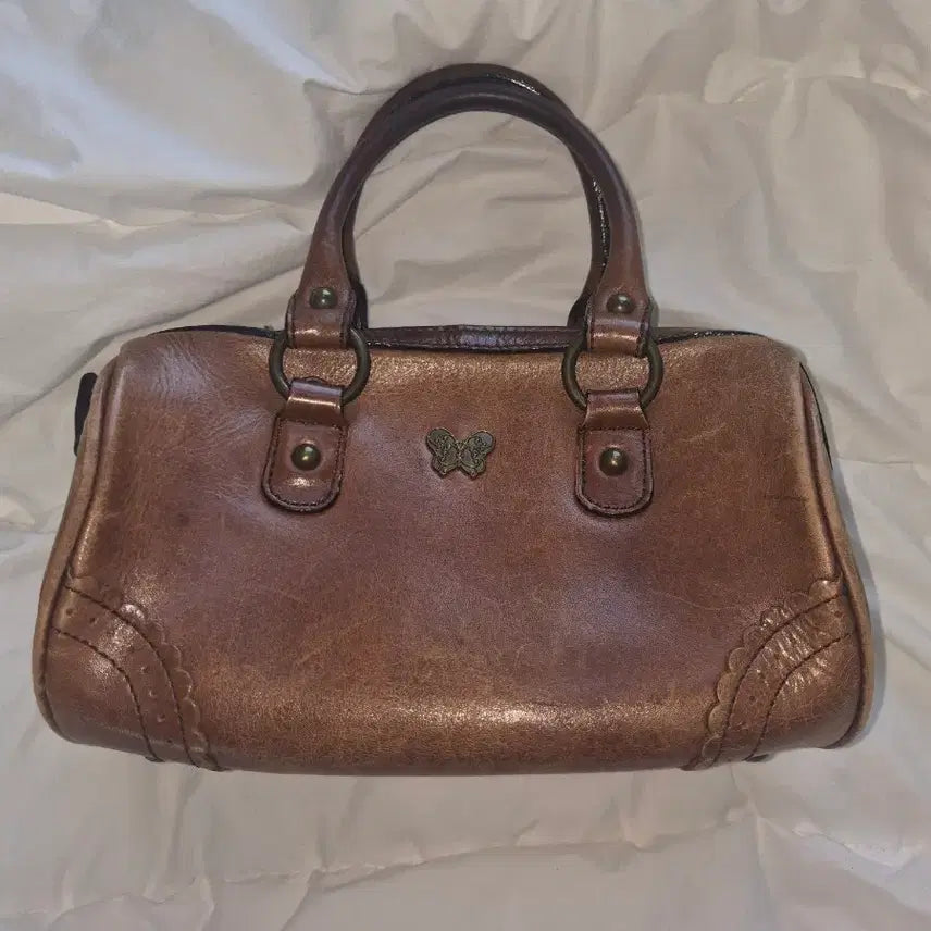 [BUNJANG] Anna Sui Brown Leather Handbag / 안나수이 브라운 레더 핸드백