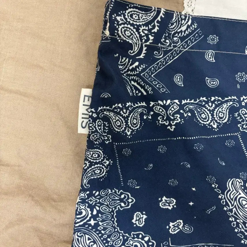 [BUNJANG] Emis Navy Paisley Pattern Shoulder Bag / emis 에미스 네이비 페이즐리 패턴 가방