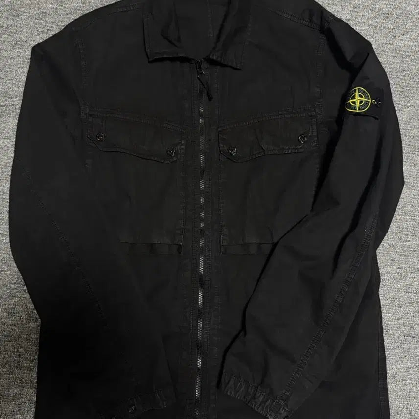 [SOLD OUT] L) 스톤아일랜드 23fw 브러쉬드 오가닉 코튼 오버셔츠 블랙