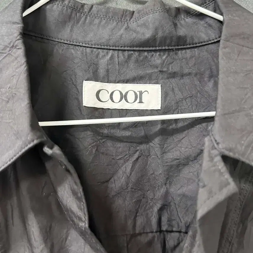 [BUNJANG] COOR Crinkle Pocket Black Shirt / COOR 크링클 포켓 블랙 셔츠