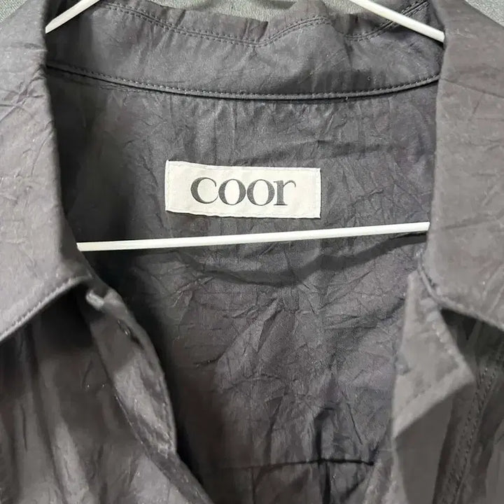 [BUNJANG] COOR Crinkle Pocket Black Shirt / COOR 크링클 포켓 블랙 셔츠