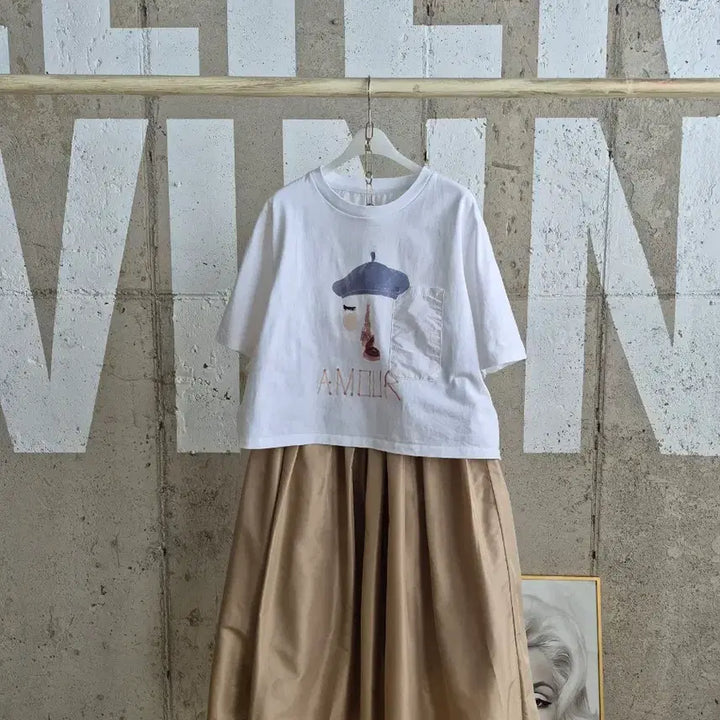 [BUNJANG] Graphic Print Short Sleeve T-Shirt / 바스락등판 프린팅 반팔 티셔츠