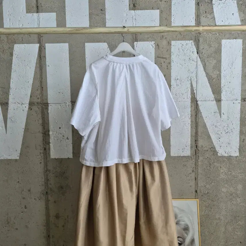 [BUNJANG] Graphic Print Short Sleeve T-Shirt / 바스락등판 프린팅 반팔 티셔츠