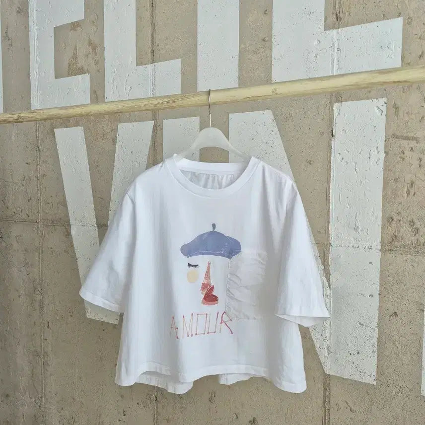 [BUNJANG] Graphic Print Short Sleeve T-Shirt / 바스락등판 프린팅 반팔 티셔츠
