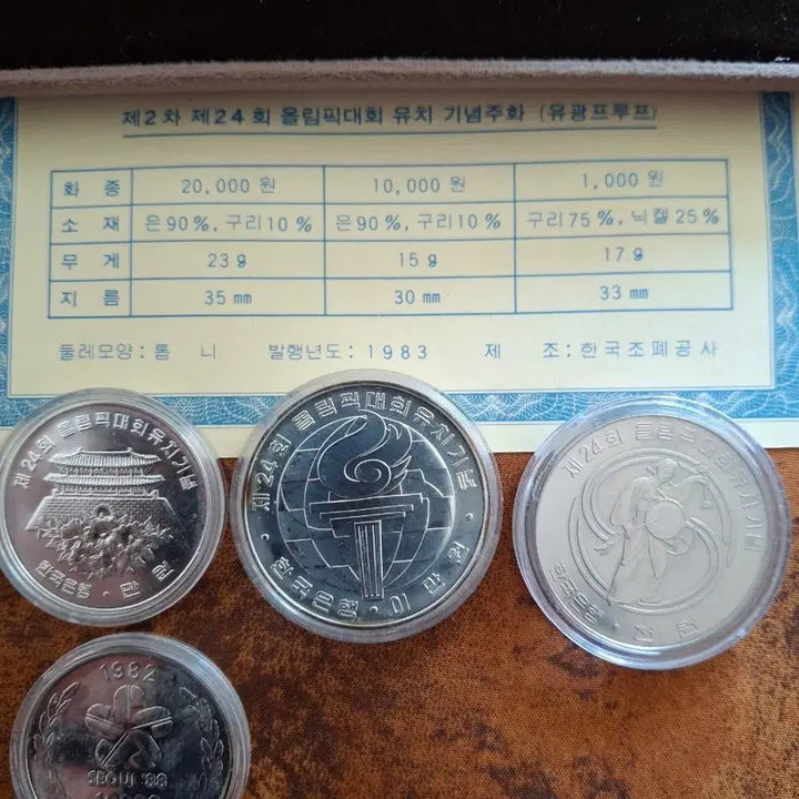 [BUNJANG] 88 Seoul Olympic Commemorative Coin Full Set / 88 서울 올림픽 기념 주화 풀세트.1만은화추가